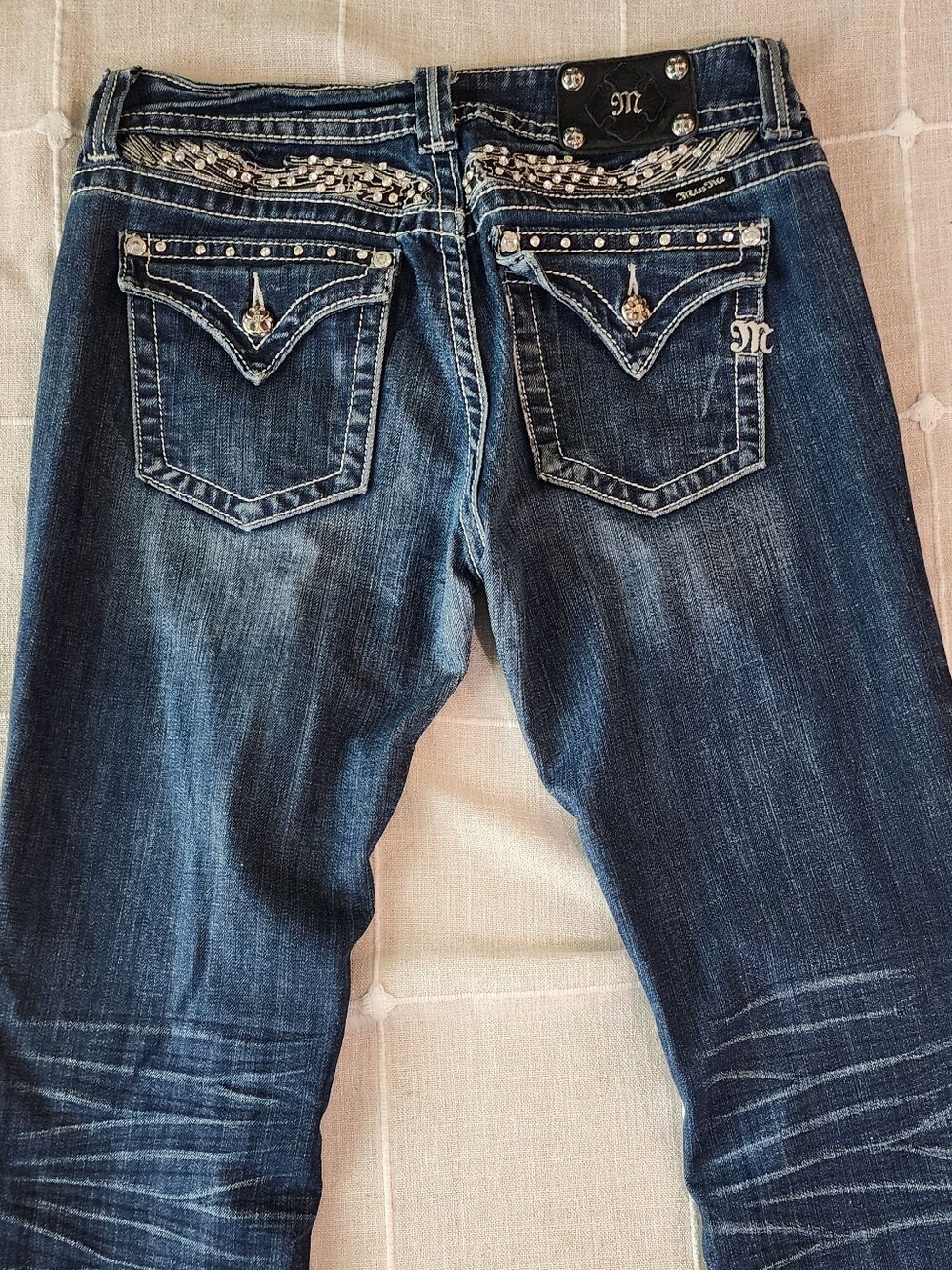 Miss Me Y2K JP5014B Womens Bootcut Jeans (Size 32, Inseam 30) Studded, Premium